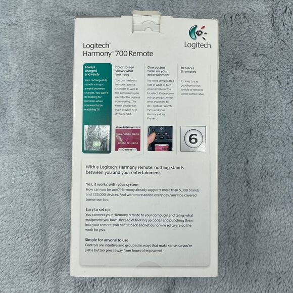 Logitech Harmony 700 Universal Programmable Remote Control Tested Black - Picture 10 of 10